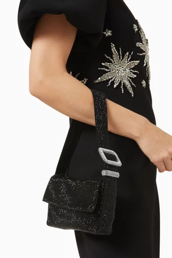 Mini Vitty Mignon Shoulder Bag in Rhinestone Crystal Mesh