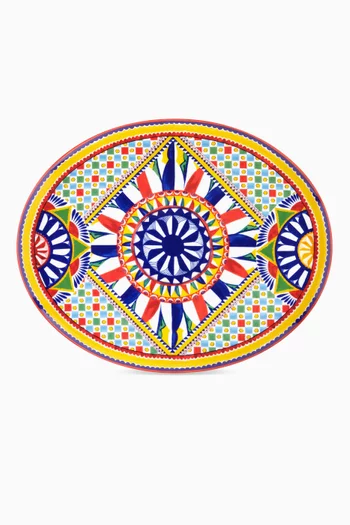 Carretto Siciliano-print Serving Platter in Porcelain