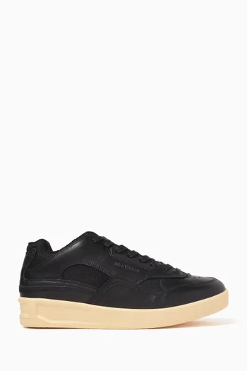 Low-Top Sneakers in Leather & Mesh