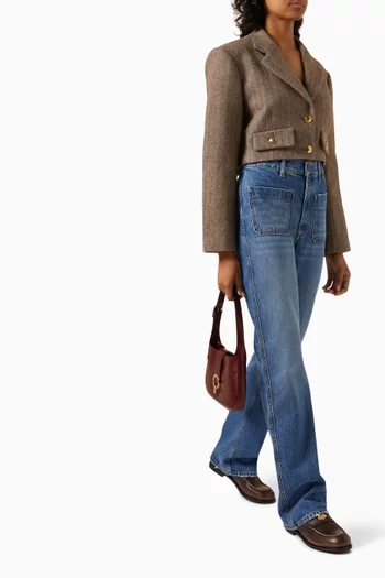 Flared Faded Jeans in Denim