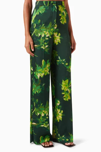 Eolo Printed Wide-leg Pants in Twill