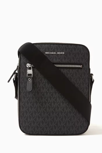 Varick Flight Bag in Logo Canvas & Leather