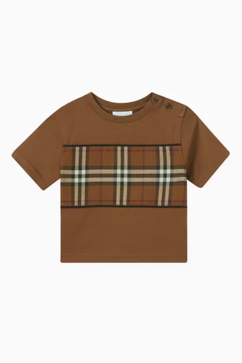 Vintage Check-patch T-shirt in Cotton