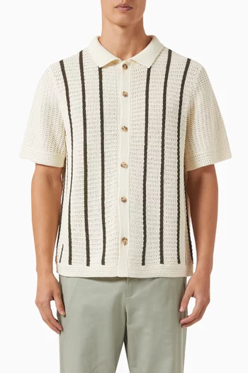Crochet Stripe Shirt in Cotton