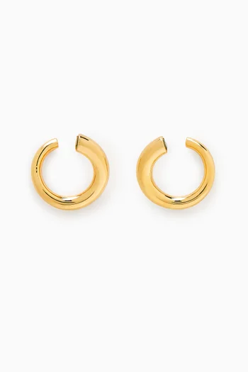 Medium Wave Hoop Earrings in 23kt Gold-plated Sterling Silver