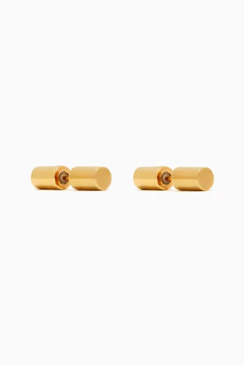 Cosmo Double-sided Earrings in 23kt Gold-plated Sterling Silver