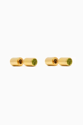 Cosmo Garnet Double-sided Earrings in 23kt Gold Plating