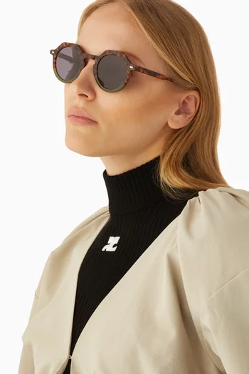 نظارة شمسية هوم تاون بإطار دائري أسيتات ومعدن