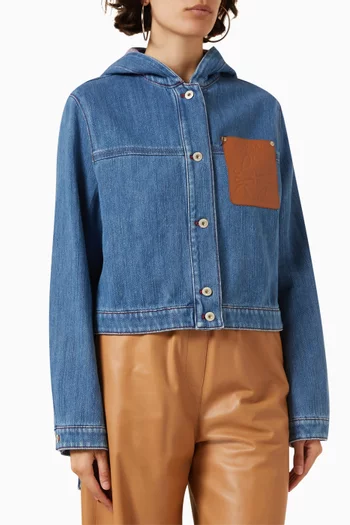 Cropped Workwear Jacket in Denim