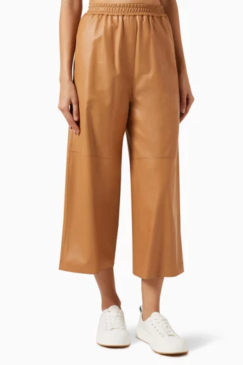 Cropped Trousers in Nappa Leather