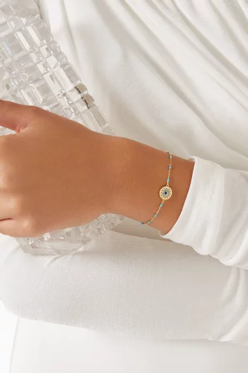 Amelia Athens Beaded Bracelet in 18kt Yellow Gold