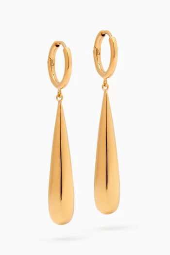 Long Drop Earrings in 18kt Gold-plated Brass