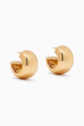 Chunky Spherical Hoops in Gold-plated Brass