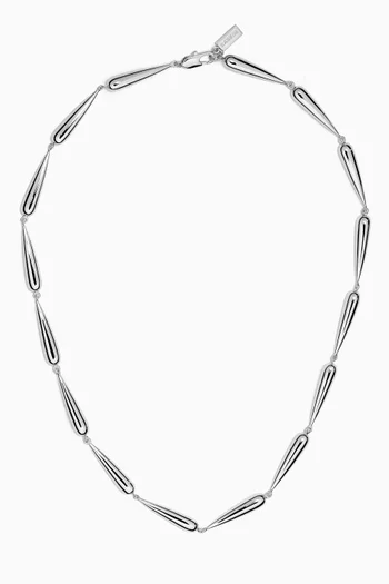 Drop Necklace in Silver-plated Brass