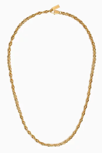 Long Drop Necklace in 18kt Gold-plated Brass