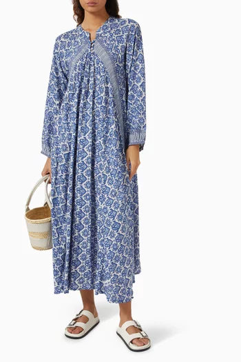 Fiore Printed Maxi Dress in Rayon