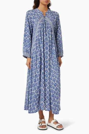 Fiore Printed Maxi Dress in Rayon