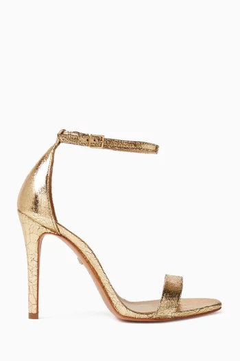 Gisele 105 Heel Sandals in Metallic Leather