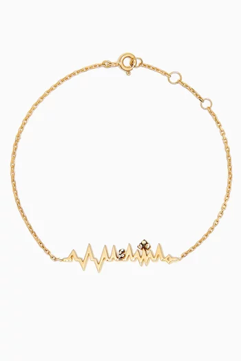 Arabic Letter 'Mashallah' Sapphire Bracelet in 18kt Gold