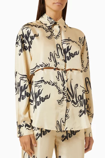 Adelie Printed Shirt in Silk-twill
