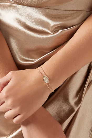 سوار فانفير سيمفوني مرصع بماس ذهب أصفر عيار 18