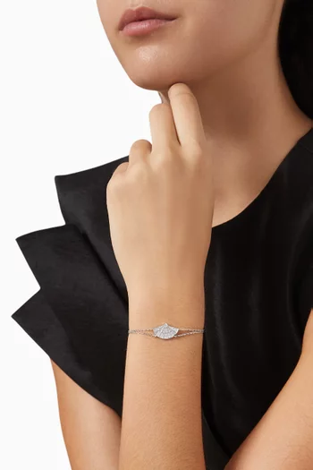 سوار فانفير سيمفوني مرصع بماس ذهب أبيض عيار 18