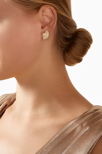 Fanfare Symphony Diamond Stud Earrings in 18kt Yellow Gold