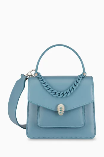 Serpenti Forever Top-handle Bag in Calfskin Leather
