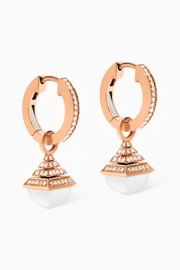 Cleo Mini Rev Diamond Drop Earrings in 18kt Rose Gold