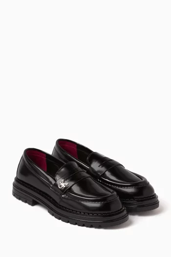 Logo Loafers in Faux Leather