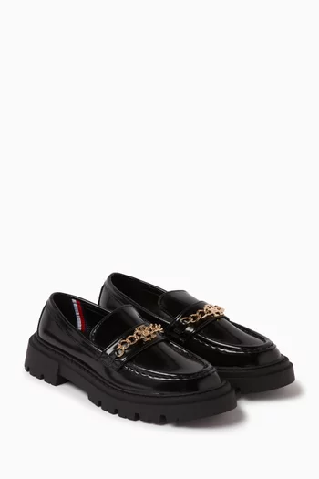 Low-Cut Loafers in Faux Leather
