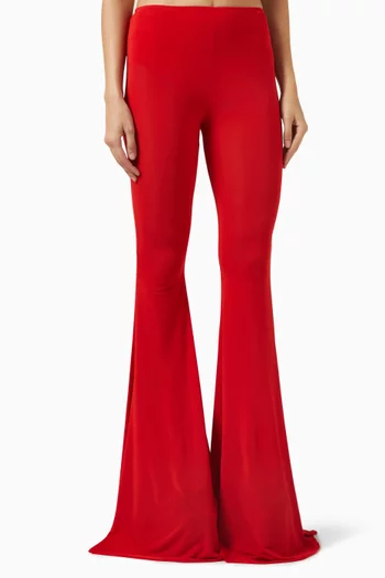 Flared Pants in Viscose-jersey