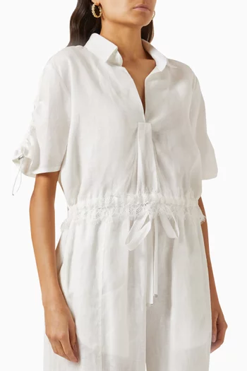 Lace-trim Top in Linen