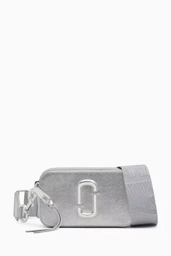 The Snapshot Crossbody Bag in Metallic Leather