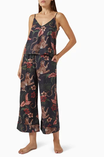 Leopard-print Soleia Cami & Wide-leg Set in Cotton