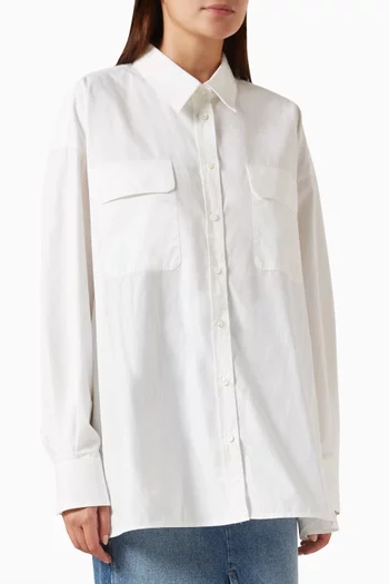 Leo Oversized Pocket Shirt in Cotton-poplin