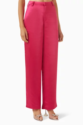 Straight-fit Pants in Satin