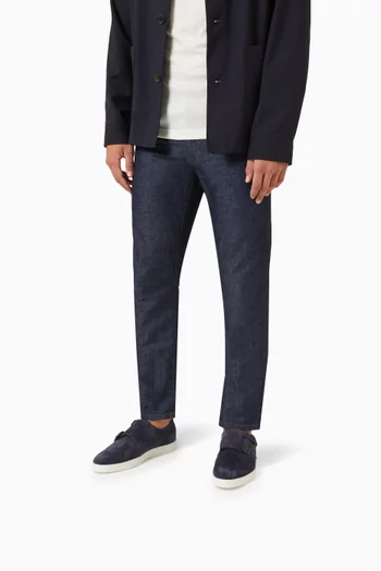 Bankable Double-buckle Loafers in Suede