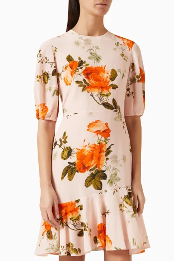 Floral-print Dress in Silk