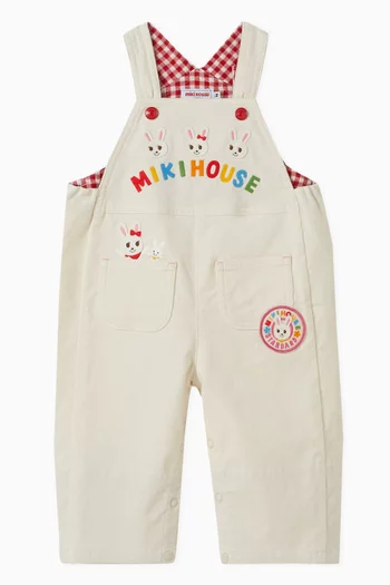 Logo-embroidered Dungarees in Cotton