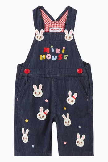 Logo-embroidered Dungarees in Cotton