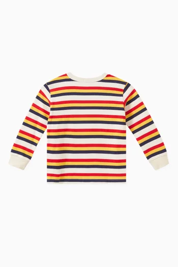 Striped Long Sleeved T-Shirt in Cotton