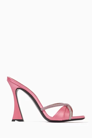 Lust 100 Crystal Mule Sandals in Satin