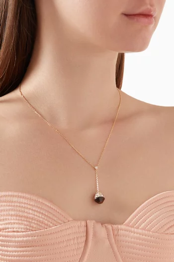 Azm Turath Tiger Eye & Diamond Necklace in 18kt Gold