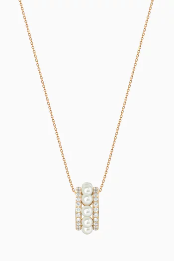 Celeste Diamond & Pearl Necklace in 18kt Gold