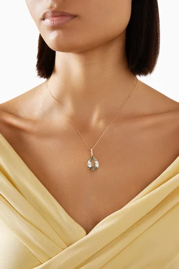 قلادة مزينة بحجر جمشت على شكل كمثرى ذهب أصفر عيار 14