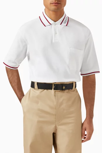 Interlocking G Squared Buckle Belt in Leather