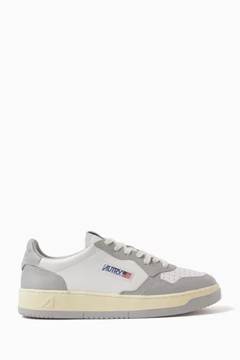 Medalist Two-tone Low-top Sneakers in Leather