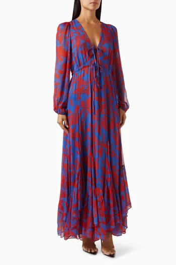 Flore Lace Front Drawstring Maxi Dress