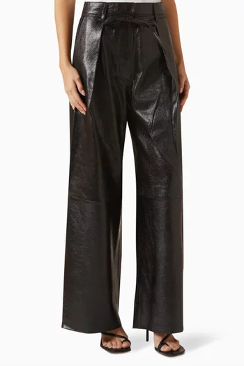 Ricardo Low-rise Wide-leg Pants in Leather
